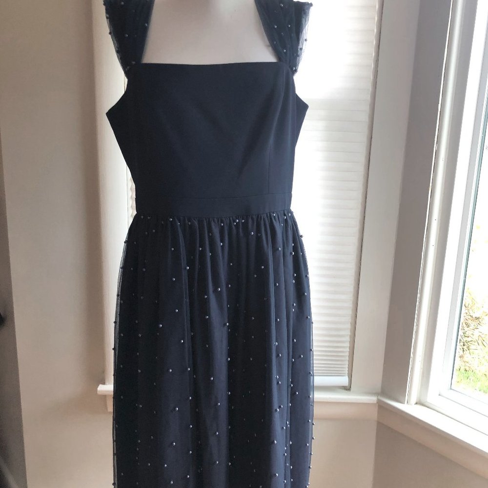 Stunning navy blue party dress with pearl detailing by Gal Meets Glam in US 12
